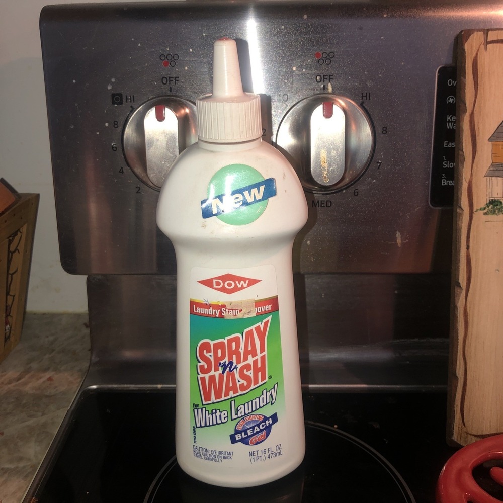 Vintage Spray N Wash Gel White Laundry Stain Remover w Bleach 1995 Dow Brands